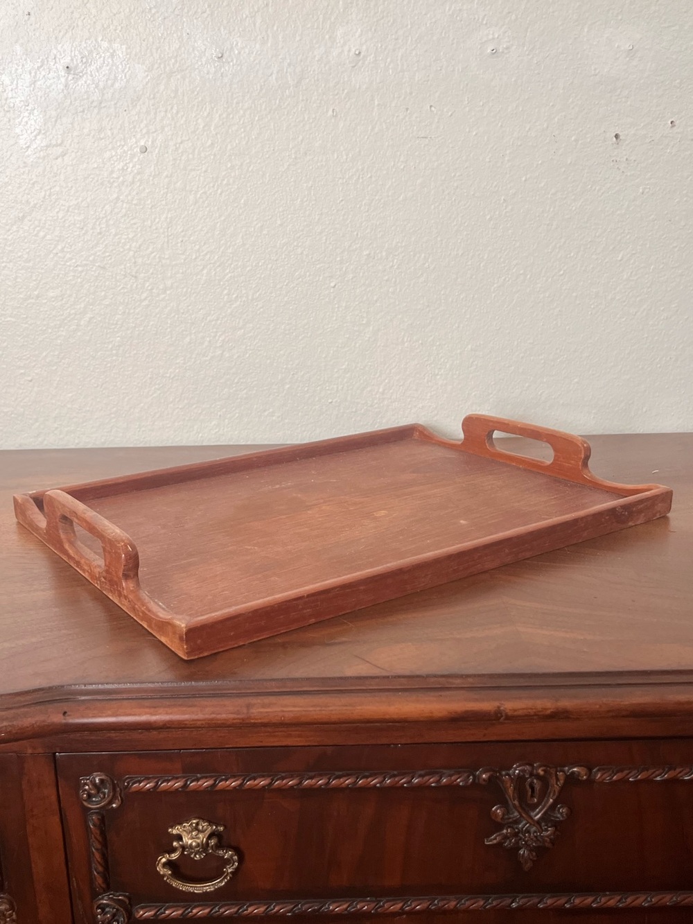 Mid Century Modern Teak Wood Serving Tray - Kalmar Designs
